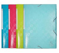 Exacompta - Ref 55220E - 1928 Collection -Elasticated 3 Flap Folder - 22 x 31cm, Suitable for A4 Documents, 600g Embossed & Coated Pressboard - Assorted Colours (Pack of 24)
