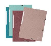 Exacompta - Ref 55270E - Box of 60 Skandi Elastic folders - 3 Flap Pockets - in Glossy Card 400 g/m2 - Size 24 x 32 cm for A4 documents - Assorted Colours
