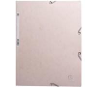 Exacompta - Ref 55274E - Box of 25 Skandi Elastic folders - 3 Flap Pockets - in Glossy Card 400 g/m2 - Size 24 x 32 cm for A4 documents - Nude Colour