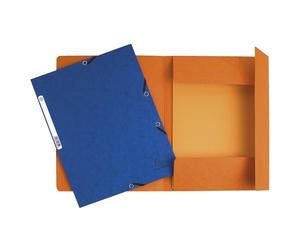 Exacompta - Ref 55300E - Elasticated 3-Flap Folders - Suitable for Holding A4 Documents, 355gsm Glossy Card, Label on Back for Identification - Assorted Colours (Pack of 10)