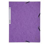 Exacompta - Ref 55308E - Box of 50 Elastic folders - 3 Flap Pockets - in Glossy Card 355g/m2 - Size 24 x 32 cm for A4 documents - Purple