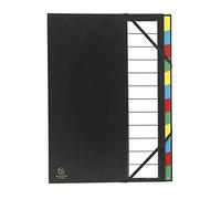Exacompta - Ref 55340E - Harmonika Expanding Multipart File - 235 x 330mm in Size, Suitable for A4 Documents, 225gsm Card, 12 Compartments - Assorted Colours (Pack of 6)