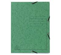 Exacompta - Ref 55403E - Elasticated 3-Flap Folder - 240 x 320mm in Size, Suitable for Storing A4 Documents, 355gsm Mottled Pressboard - Green (Pack of 25)