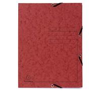 Exacompta - Ref 55405E - Elasticated 3-Flap Folder - 240 x 320mm in Size, Suitable for Storing A4 Documents, 355gsm Mottled Pressboard - Red (Pack of 25)