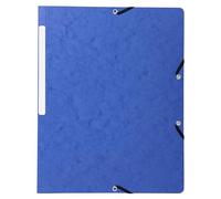 Exacompta - Ref. 55412E - Pack of 10 Elastic folders Glossy Card 355gsm A4 - Blue