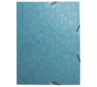 Exacompta - Ref 55450E - Pack of 4 Neo Deco Elastic folders - 3 Flap Pockets - in Glossy Card 400 g/m2 - Size 24 x 32 cm for A4 documents - Assorted Colours