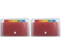 Exacompta - Ref 55498E - Crystal Multipart Expanding Case - 180 x 110mm in Size, Ideal for Sorting & Organising Receipts, 6 Tabbed Sections, Holds up to 100 Sheets (Pack of 2)