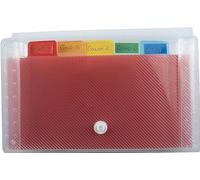 Exacompta - Ref 55498E - Crystal Multipart Expanding Case - 180 x 110mm in Size, Ideal for Sorting & Organising Receipts, 6 Tabbed Sections, Holds up to 100 Sheets