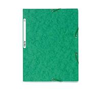 Exacompta - Ref 55503E - Europa Elasticated 3 Flap Folders (Pack of 25) - 24 x 32cm, Suitable for A4 Documents, 400gsm Genuine Premium Pressboard - Green