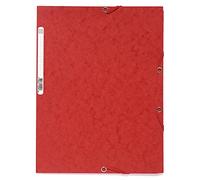 Exacompta - Ref 55505E - Europa Elasticated 3 Flap Folders (Pack of 25) - 24 x 32cm, Suitable for A4 Documents, 400gsm Genuine Premium Pressboard - Red