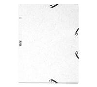 Exacompta - Ref 55506E - Europa Elasticated 3 Flap Folders (Pack of 25) - 24 x 32cm, Suitable for A4 Documents, 400gsm Genuine Premium Pressboard - White