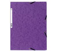 Exacompta - Ref 55508SE - Elasticated 3-Flap Folders - Suitable for Holding A4 Documents, 400gsm Glossy Card, Spine Label for Identification - Violet (Single)