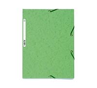 Exacompta - Ref 55513E - Europa Elasticated 3 Flap Folders (Pack of 25) - 24 x 32cm, Suitable for A4 Documents, 400gsm Genuine Premium Pressboard - Soft Green