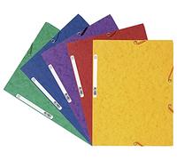 Exacompta - Ref 55515E - Europa Collection - Elasticated 3-Flap Folders - Suitable for A4 Documents, 400gsm Glossy Card - Assorted Colours (Pack of 10)