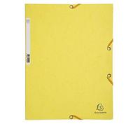 Exacompta - Ref 55529E - Europa Elasticated 3 Flap Folders (Pack of 25) - 24 x 32cm, Suitable for A4 Documents, 400gsm Genuine Premium Pressboard - Lemon