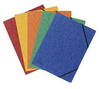 Exacompta - Ref 555410E - Box of 25 Printed Elastic folders Without Flap - 355gsm Glossy Card Pockets - Size 24 x 32 cm for A4 documents - 5 Assorted Colours