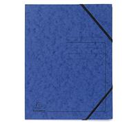 Exacompta - Ref 555412E - Elasticated Folder - 240 x 320mm in Size, Suitable for Holding A4 Documents, 355gsm Mottled Pressboard, Elasticated Straps - Blue (Pack of 5)