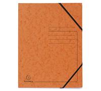 Exacompta - Ref 555414E - Box of 25 Printed Elastic folders Without Flap - 355gsm Glossy Card Pockets - Size 24 x 32 cm for A4 documents - Orange