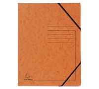 Exacompta - Ref 555414E - Elasticated Folder - 240 x 320mm in Size, Suitable for Holding A4 Documents, 355gsm Mottled Pressboard, Elasticated Straps - Orange (Pack of 5)
