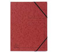 Exacompta Elasticated Folder Ref 555415E - 240×320mm A4, 355gsm Mottled Pressboard, Red (5-pack)