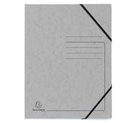 Exacompta - Ref 555471E - Elasticated Folder - 240 x 320mm in Size, Suitable for Holding A4 Documents, 355gsm Mottled Pressboard, Elasticated Straps - Grey (Pack of 5)