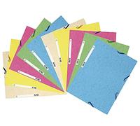 Exacompta - Ref 55550E - Europa Elasticated 3 Flap Folders (Pack of 10) - 24 x 32cm, Suitable for A4 Documents, 400gsm Genuine Premium Pressboard - Assorted Colours