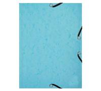 Exacompta - Ref 555662E - Box of 10 folders with 3 Elastic Flaps and 25 A5 Index Cards - Special Revision for organizing by Theme or Material - Pastel Blue