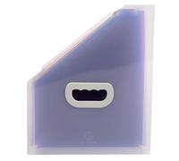Exacompta - Ref 55598E - Box of 4 Crystal Desk File Magazine Holder - Rigid Handle - Polypropylene - Multicoloured Interior - 12 compartments - Size 26.5x32.5cm - Crystal