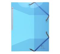 Exacompta - Ref 55672E - Iderama PP Collection - Translucent Elasticated 3-Flap Folder - Suitable for A4 Documents, 0.5mm Polypropylene - Light Blue (Pack of 15)