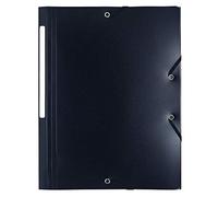 Exacompta - Ref 55801E - Opaque PP Elasticated 3-Flap Folders - Suitable for A4 Documents, 0.5mm Polypropylene, Spine Label, Suitable for Confidentiality - Black