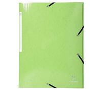 Exacompta - Ref. 55823SE - 1 Maxi capacity folder with elastic bands 3 flaps Iderama glossy card stock A4 425 gm² Anise green