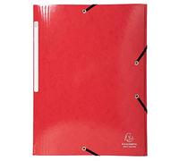 Exacompta - Ref 55825E - Iderama Collection - Elasticated 3-Flap Folder - Suitable for A4 Documents, 425gsm Glossy Coated Pressboard, FSC-Certified - Red