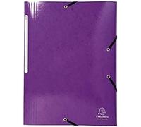 Exacompta - Ref 55826E - Iderama Collection - Elasticated 3-Flap Folder - Suitable for A4 Documents, 425gsm Glossy Coated Pressboard, FSC-Certified - Purple
