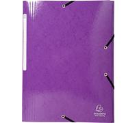 Exacompta - Ref 55826E - Iderama Collection - Elasticated 3-Flap Folder - Suitable for A4 Documents, 425gsm Glossy Coated Pressboard, FSC-Certified - Purple (Pack of 25)
