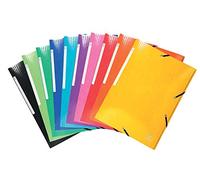 Exacompta - Ref 55829E - Iderama Collection - Elasticated 3-Flap Folders - Suitable for A4 Documents, 425gsm Glossy Laminated Card - Assorted Colours (Pack of 25)