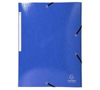 Exacompta - Ref 55832E - Iderama Collection - Elasticated 3-Flap Folder - Suitable for A4 Documents, 425gsm Glossy Coated Pressboard, FSC-Certified - Dark Blue (Pack of 25)