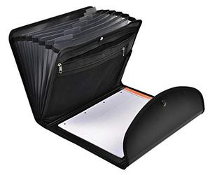Exacompta - Ref 55834E - Exactive - Conference Folder - 25.5 x 33cm in Size, Suitable for A4 Documents, 13 Customisable Tabs, Writing Pad Supplied - Black