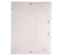 Exacompta - Ref 55860E - Chromaline Collection - Elasticated 3-Flap Folders - Suitable for Storing A4 Documents, 0.5mm Polypropylene, Spine Label - Translucent Clear (Pack of 10)