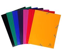 Exacompta - Ref 559000E - Uni PP Opaque Elasticated 3-Flap Folder - Suitable for A4 Documents, 0.5mm Polypropylene, Suitable for Confidentiality - Assorted Colours (Pack of 10)