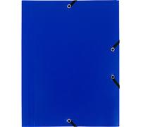 Exacompta - Ref 55902E - Uni PP Opaque Elasticated 3-Flap Folder - Suitable for A4 Documents, 0.5mm Polypropylene, Suitable for Confidentiality - Blue