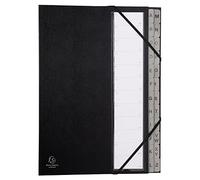 Exacompta - Ref 56090E - Harmonika Multipart File - 235 x 335mm in Size, Suitable for Storing A4 Documents, 225gsm Genuine Pressboard, Expanding Spine, 24 Sections (Alphabetical A-Z) - Black