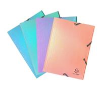Exacompta - Ref 56130E - 1 Candy Tidy Elastic Folder - Pocket with 3 Flaps - Polypropylene - Dimensions 19.5x24 cm - for A5-4 Random Colours Azure, Mint, Parma or Peach