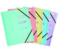 Exacompta - Ref 56170E - Chromaline Pastel Collection - PP Multipart Files - 250 x 320mm in Size, Suitable for A4 Documents, 6 Compartments, Holds up to 180 Sheets