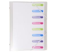 Exacompta - Ref 56187E - Chromaline Collection - Multipart File with an Internal Pocket - 250 x 320mm in Size, Suitable for A4 Documents, 8 Tabbed Sections - Frosted White