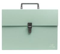Exacompta - Ref 56333E - 1 case File with Autentik Handle - Reinforced Multi-Coloured Gussets - Clip Button Closure - 18 compartments - Size 32x24cm - Green