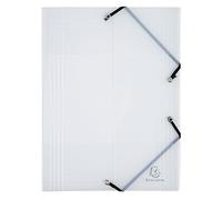 Exacompta - Ref 56742E - Box of 25 Kreacover Elastic folders - 3-Flap Pocket - Opaque Polypropylene - Size 24 x 32 cm for A4 documents - White