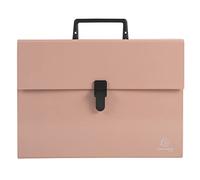 Exacompta - Ref. 56767E - 1 suitcase organizer with Aquarel handle - multi-coloured reinforced gussets - clip button closure - 18 compartments - size 32x24 cm - for A4 - coral colour