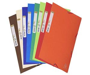 Exacompta - Ref 56980E - Forever Collection - Elasticated 3-Flap Folders - Suitable for A4 Documents, 380gsm Recycled Card, Two-Tone Effect - Assorted Colours (Pack of 25)