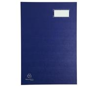 Exacompta - Ref. 57022E - Box of 8 Steering Initials - Back with Gusset Canvas - Label Holder - Laminated Cover - 20 compartments in Pink Card with 3 Perforations - 24x35 cm - Blue