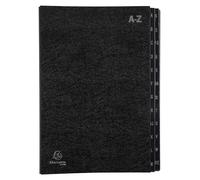 Exacompta - Ref 57024E - Box of 8 Ordonator File Boxes - Hard Cover - Recycled Card Interior - Laminated tabs from A to Z - 24 compartments - Dimensions 24 x 34 cm - Black